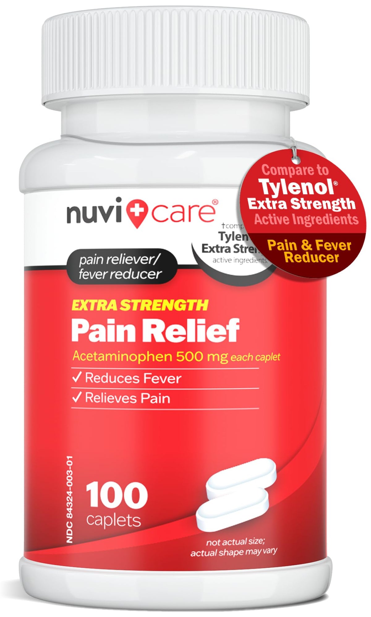 NUVICARE 500mg Pain & Fever Relief Extra Strength