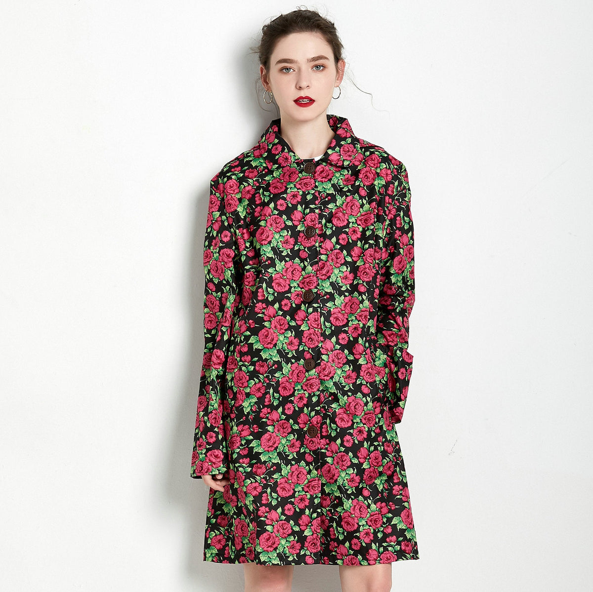 Rose mid-length women’s trench coat in a classic tailored design