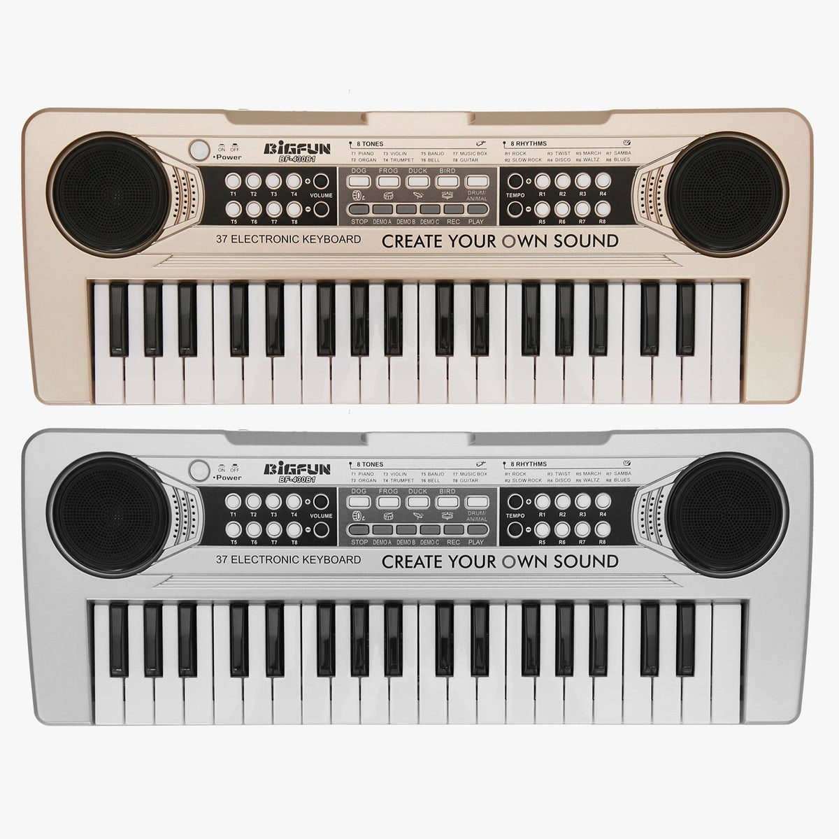 GBruno 37-key digital electronic music keyboard with microphone, suitable for kids ages 3-10, colorful learning piano for children.