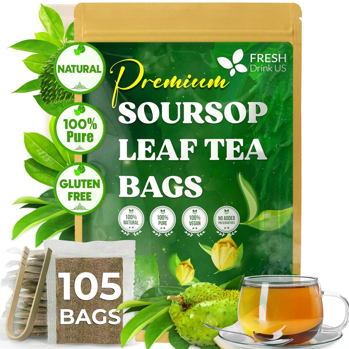 Premium Soursop Graviola Leaf Tea Bags