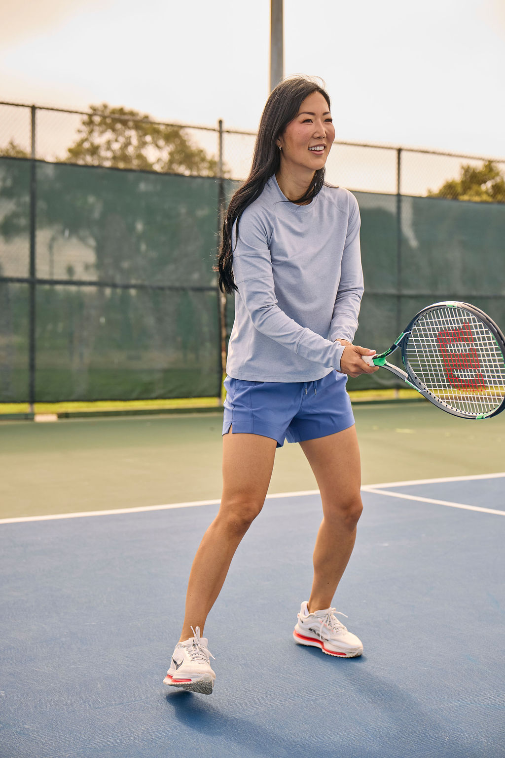 Goal Five Foudy 2.0 women's long sleeve athletic training top, lightweight and fitted for tennis and fitness activities.