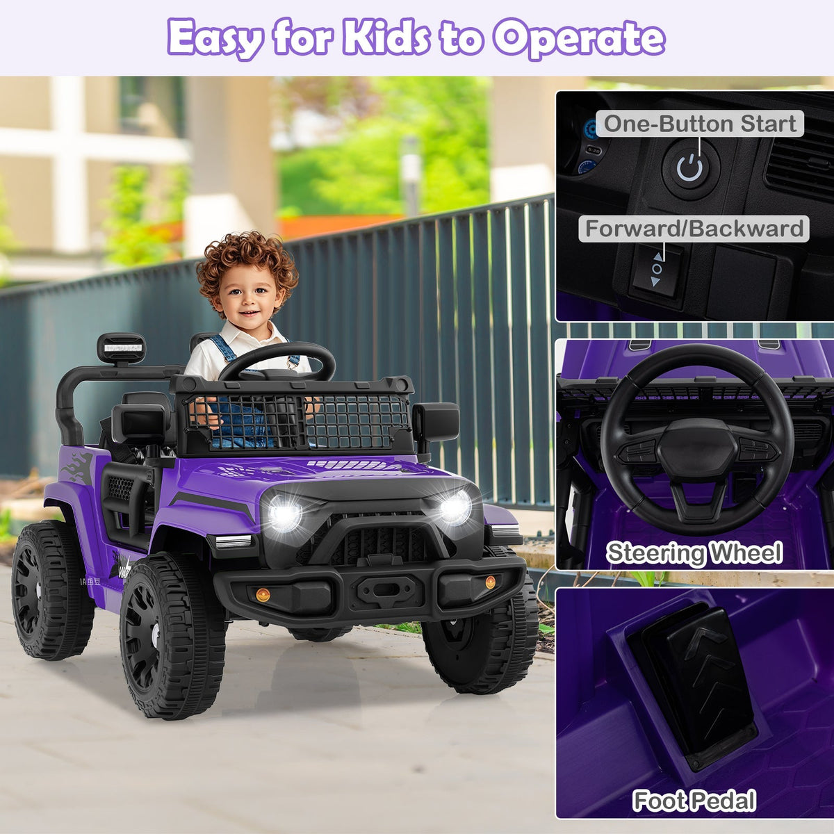 Electric 12V kids ride-on truck by GBruno Store featuring realistic design and durable battery-powered construction.