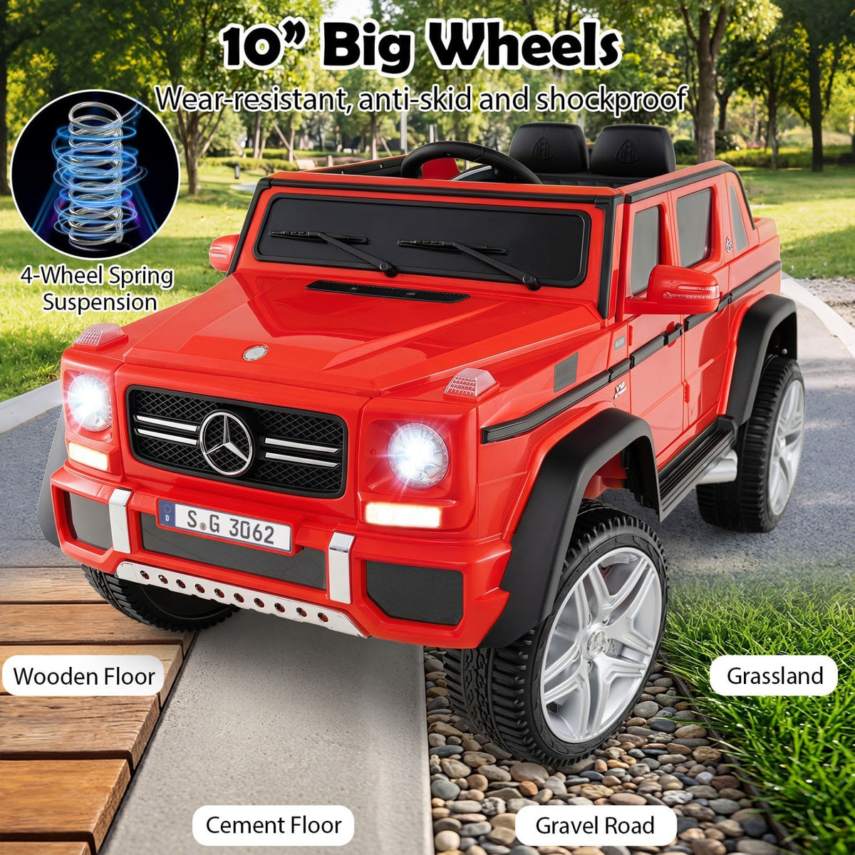 12V Mercedes-Benz kids ride-on car with remote control, featuring realistic design and details in a sleek black finish.