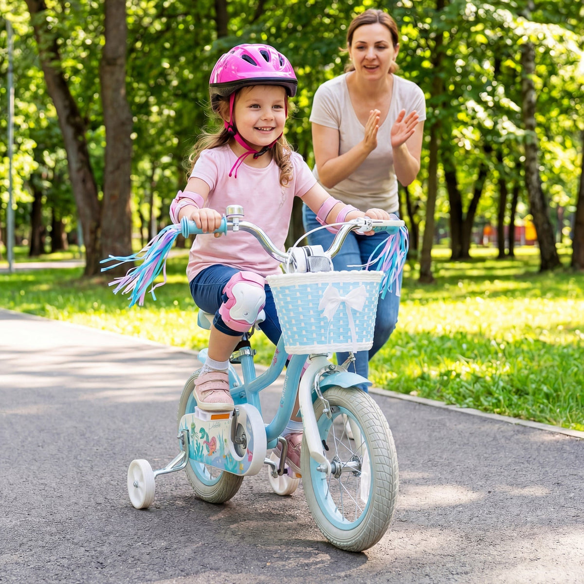 GBruno Store kids bike with 12-20 inch wheels, training wheels and front basket for young riders.