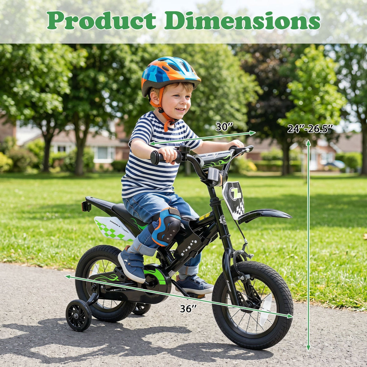 12-inch kids bike with training wheels for ages 3-4, featuring a colorful frame and sturdy design by GBruno Store.