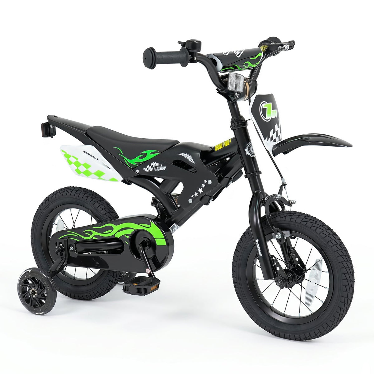 12-inch GBruno kids bike with training wheels for ages 3 to 4, featuring colorful frame and easy-to-use training wheels.