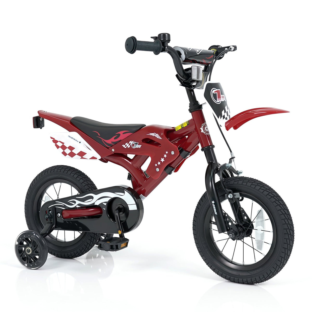 12-inch GBruno Kids Bike with training wheels for ages 3-4, featuring colorful frame and safety training wheels for young children