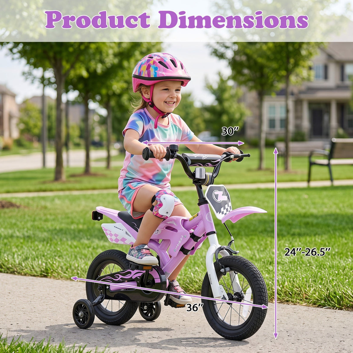 12-inch kids bike with training wheels for ages 3-4, GBruno Store, featuring a colorful frame and sturdy training wheels for young children.
