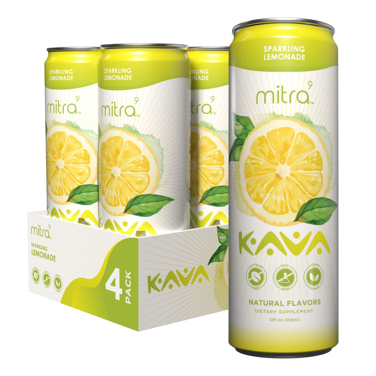 Lemon Spark Kava Seltzer - Mood & Clarity (12 oz) pack of 4