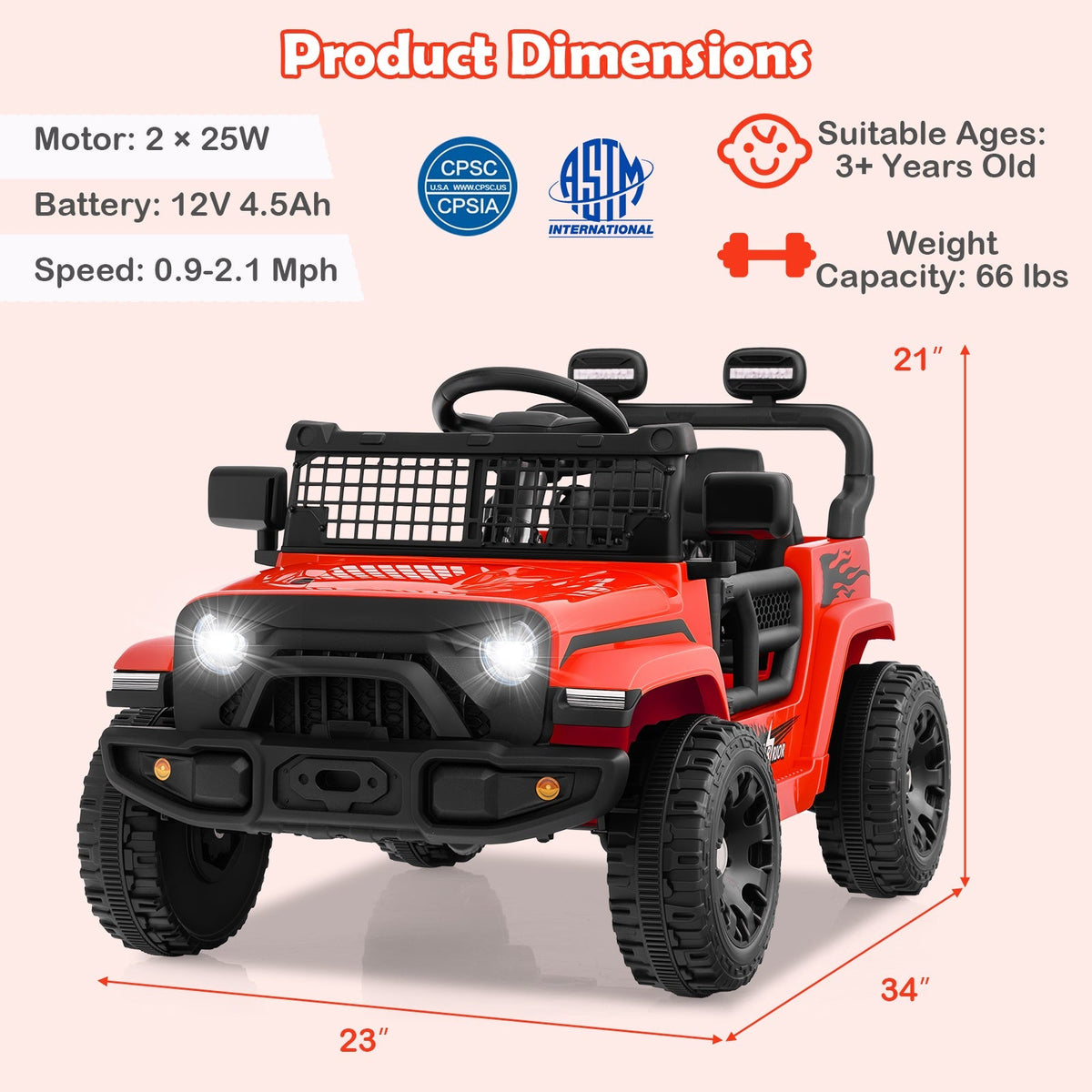 Children's 12V electric ride-on truck by GBruno Store with realistic truck design and battery-powered motor, for kids' outdoor play.