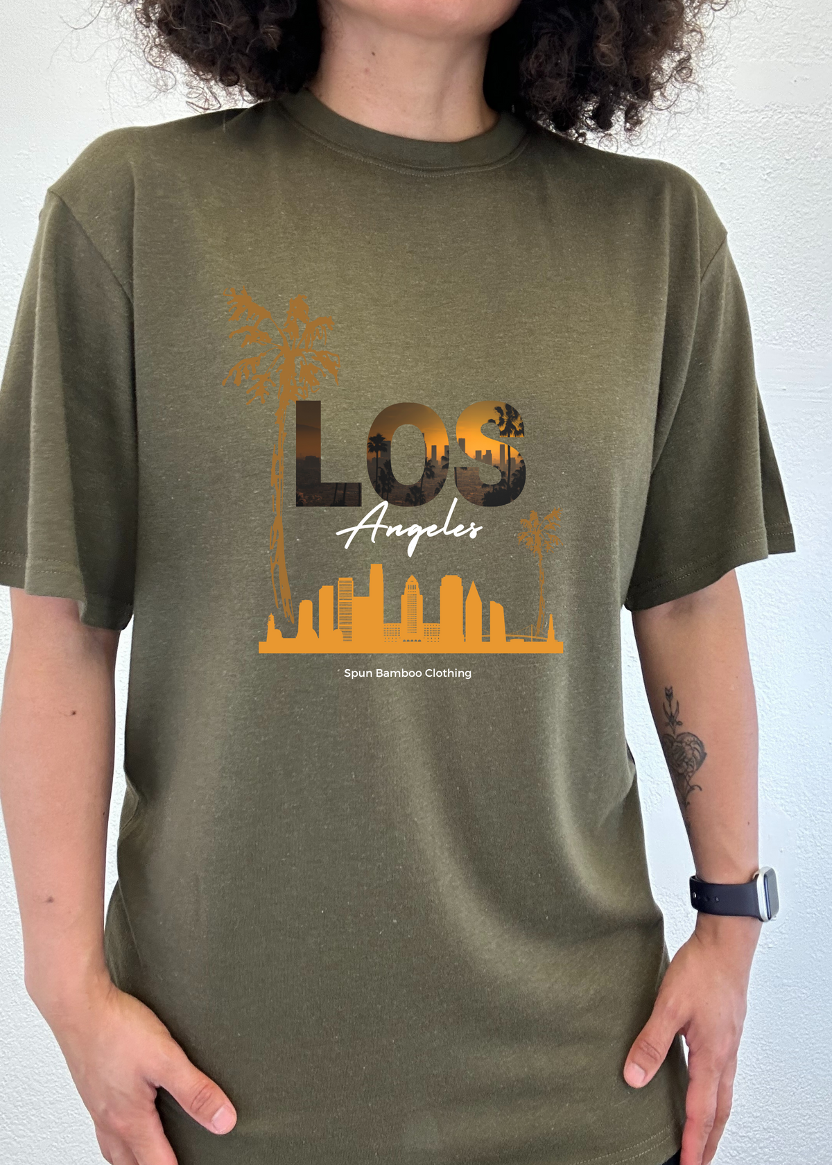 Spun Bamboo men's graphic T-shirt made of bamboo viscose and organic cotton with printed design, short sleeve, unisex style.