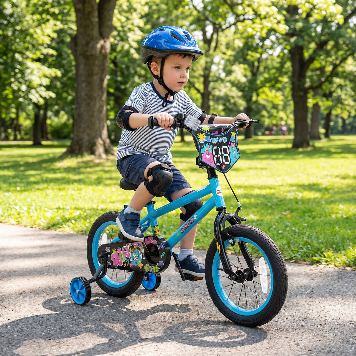 Kids bike with 16-inch wheels and training wheels, suitable for children aged 4 to 7, by GBruno Store.