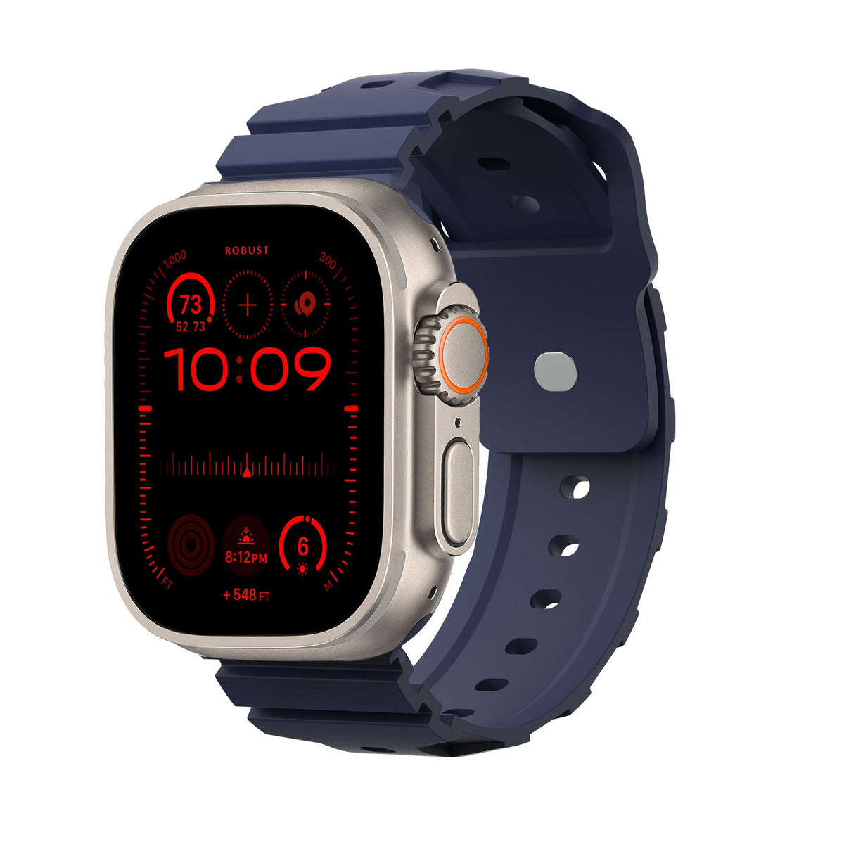 Robust sport band wrapped around a wrist, showcasing its durable and flexible design for active wear.
