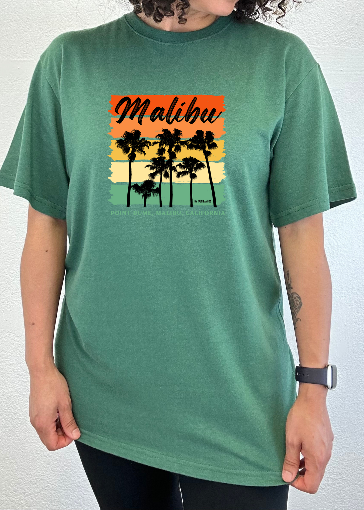 Spun Bamboo men's graphic T-shirt made of bamboo viscose and organic cotton with a colorful printed design on the front.