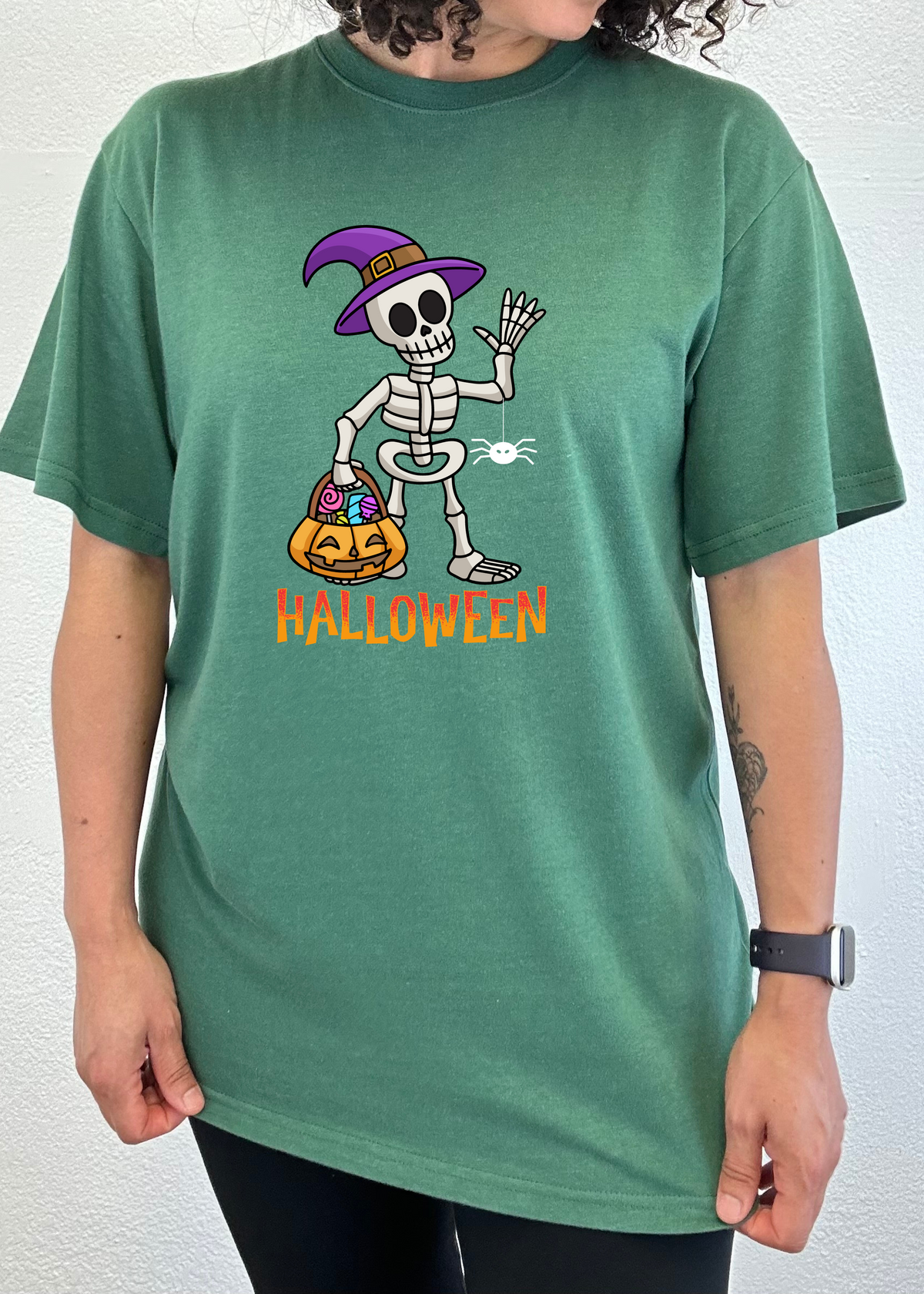 Men's Spun Bamboo Halloween graphic T-shirt in bamboo viscose and organic cotton with festive print, short sleeve design.