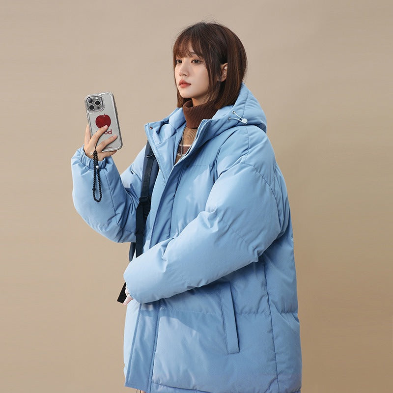 Women's loose-fitting solid-color versatile cotton coat by My Store