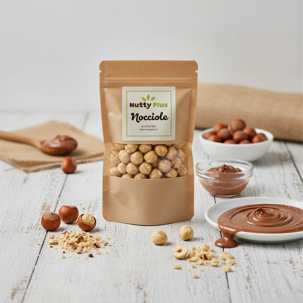 Roasted hazelnuts from Nutty NuttyPlus in a bowl, showcasing their golden-brown, crunchy texture, and rich nutty flavor.
