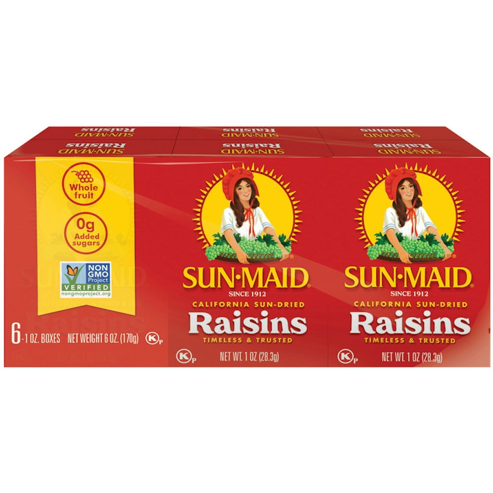 Sun-Maid California Dried Raisins 6 Pack/1oz Cartons