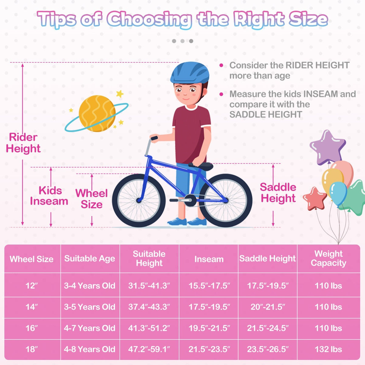 Pink 18-inch kids bike with training wheels and front basket, featuring a sturdy frame and colorful design for young riders.