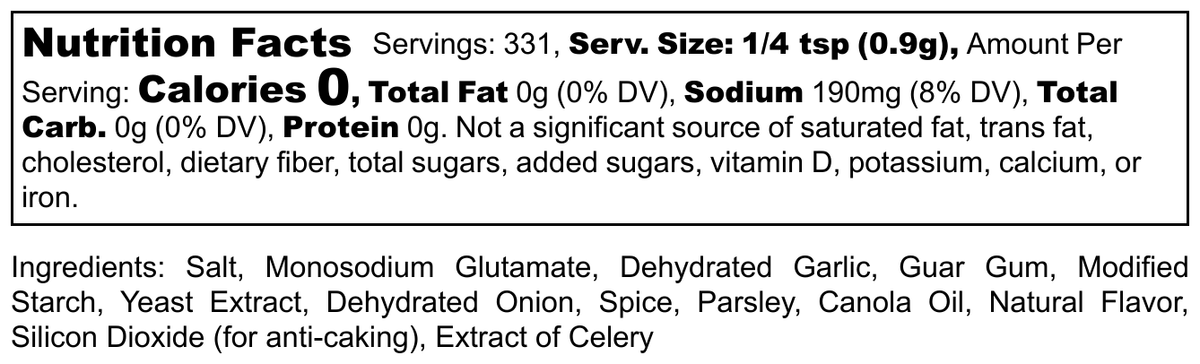 Hi-West Ranch Seasoning in a 16oz jar with nutrition label, a flavorful blend for seasoning dishes.