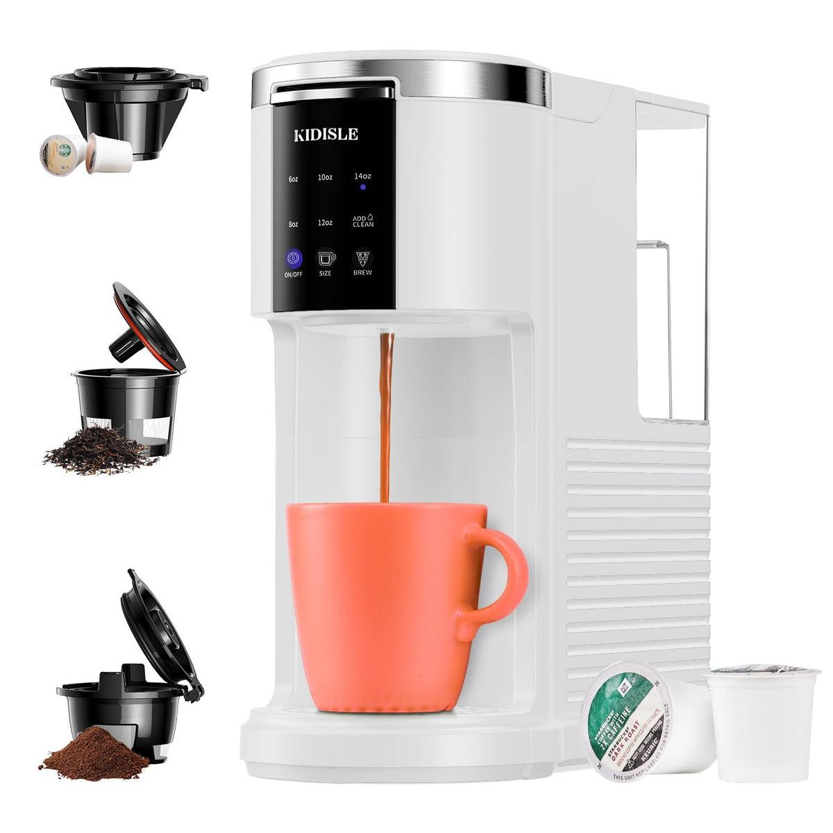 KIDISLE MultiServe Beverage Maker - K-Cup & Ground