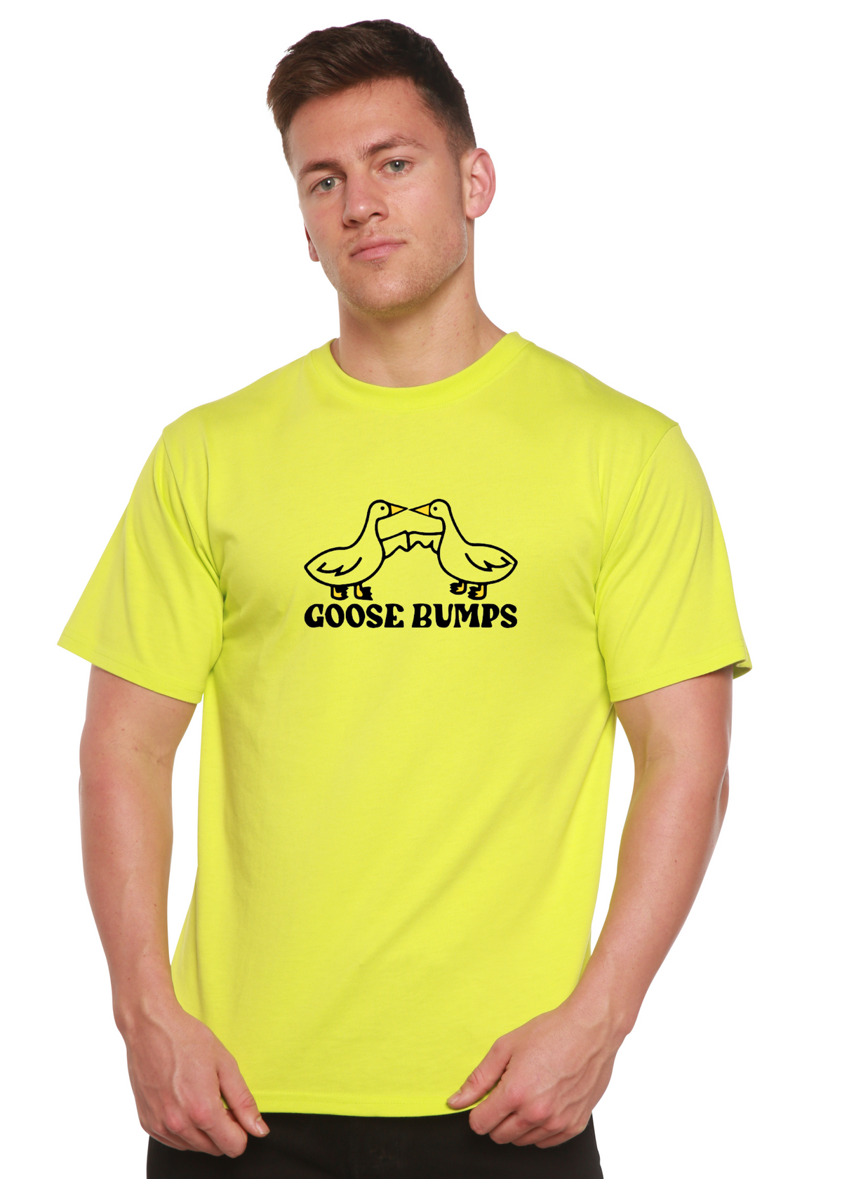 Spun Bamboo men's graphic T-shirt with short sleeves, made from bamboo viscose and organic cotton, featuring a bold printed design.