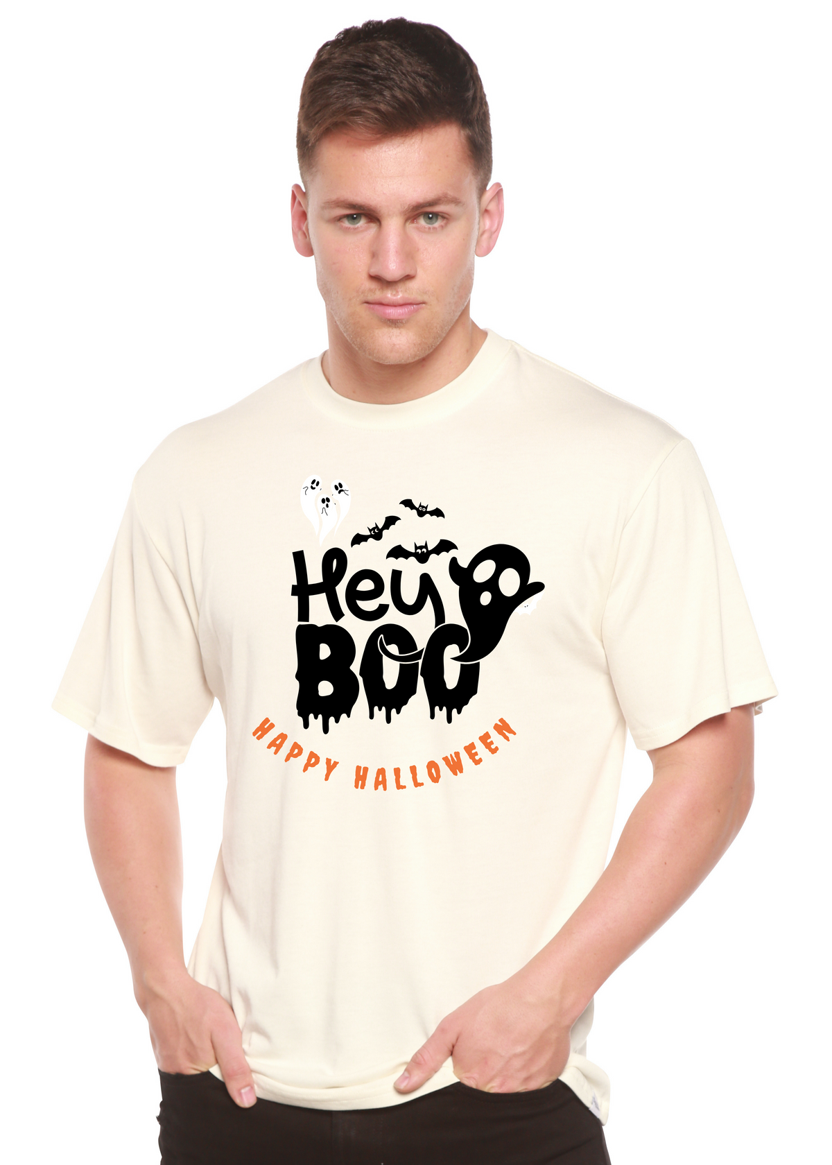 Spun Bamboo men's graphic T-shirt made of bamboo viscose and organic cotton, featuring a printed design on short sleeves.
