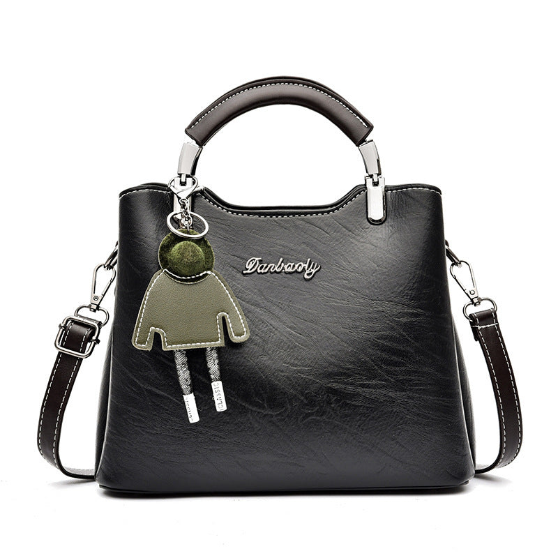 Simple retro small handbag for women in a compact, classic design