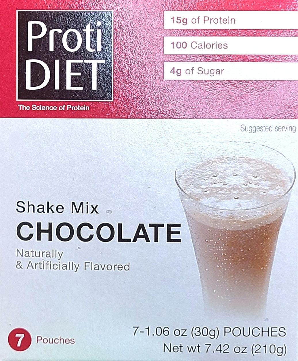 AmBari Nutrition Protidiet Chocolate Shake in a glass, showcasing a creamy chocolate beverage with a straw.