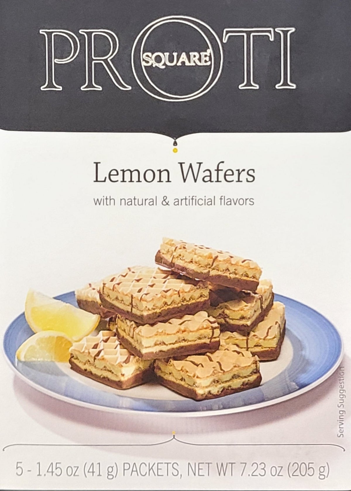 AmBari Nutrition Proti Wafer Squares bars showing crispy chocolate-covered wafer squares in a close-up image.