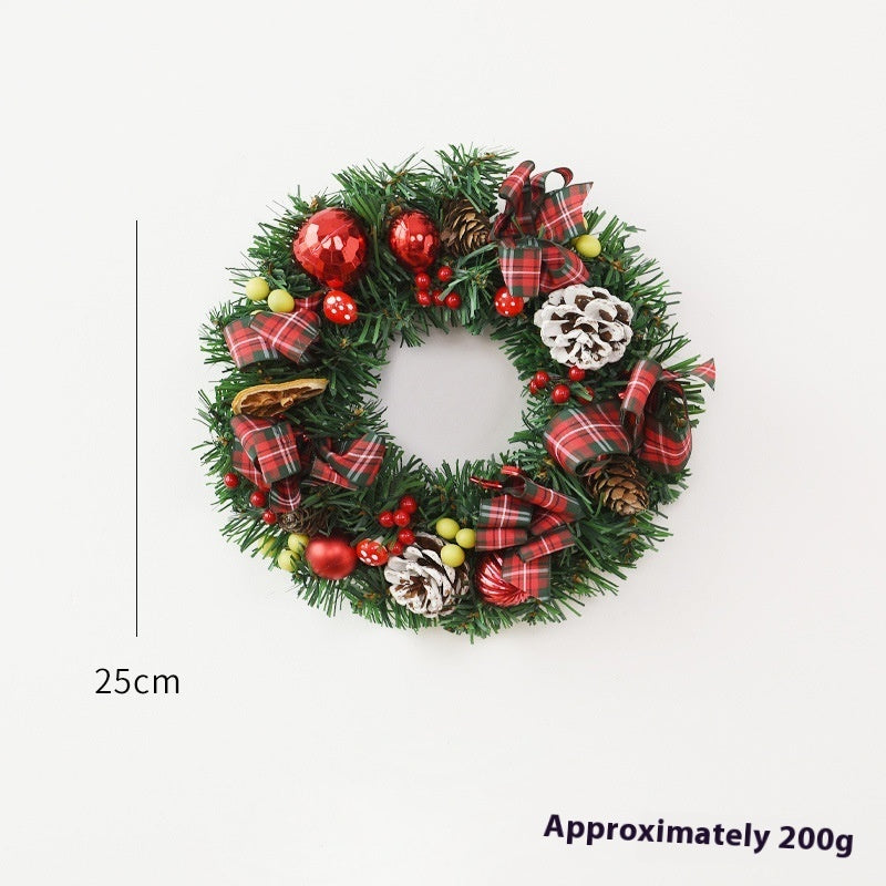 Christmas garland bow door hanging with festive ribbon for window and Christmas decoration