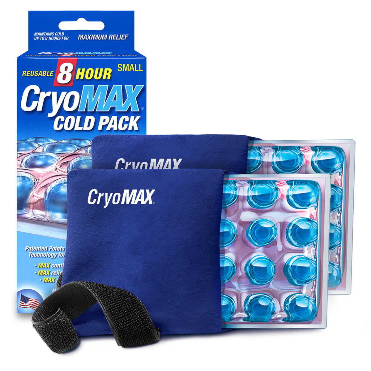 CryoMAX 8-Hour Ice Therapy Dual Pack 6x6 inches, ideal for pain relief and injury recovery, by BACKUPMYFILESNOW®.