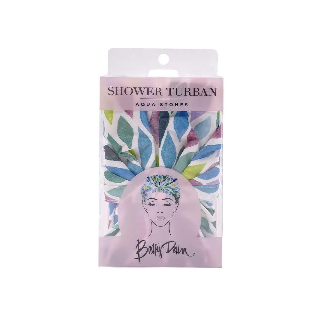 Betty Dain Turban Shower Cap Aqua Stones