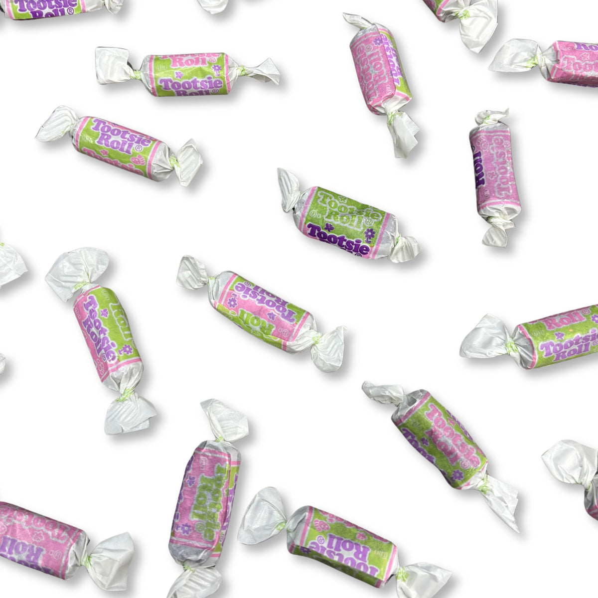 Assorted Tootsie Roll Midgees chewy Easter candies in a bulk value bag, featuring colorful miniature candy pieces from Candy In Bulk.