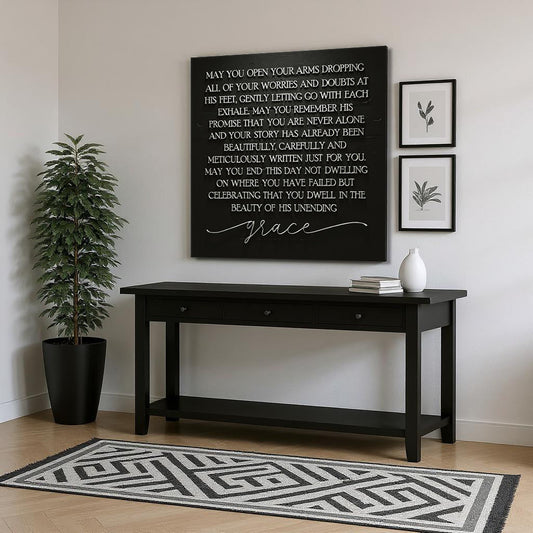 Canvas wall art featuring the Unending Grace Faith Sign III design by Tailored Canvases, with elegant script on a neutral background.