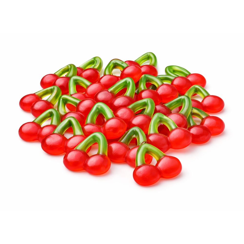 Two packs of Haribo Gummi Happy Cherries, colorful gummy candies shaped like cherries from Candy In Bulk.