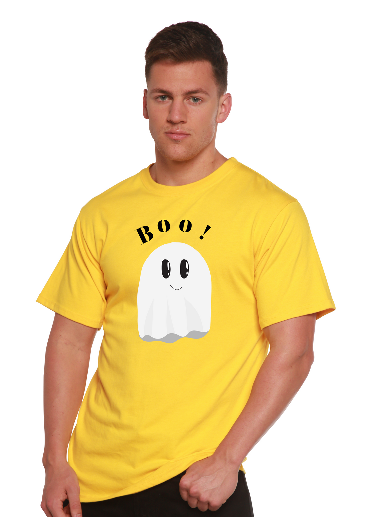 Spun Bamboo men's graphic T-shirt made from bamboo viscose and organic cotton, featuring a printed short sleeve design.