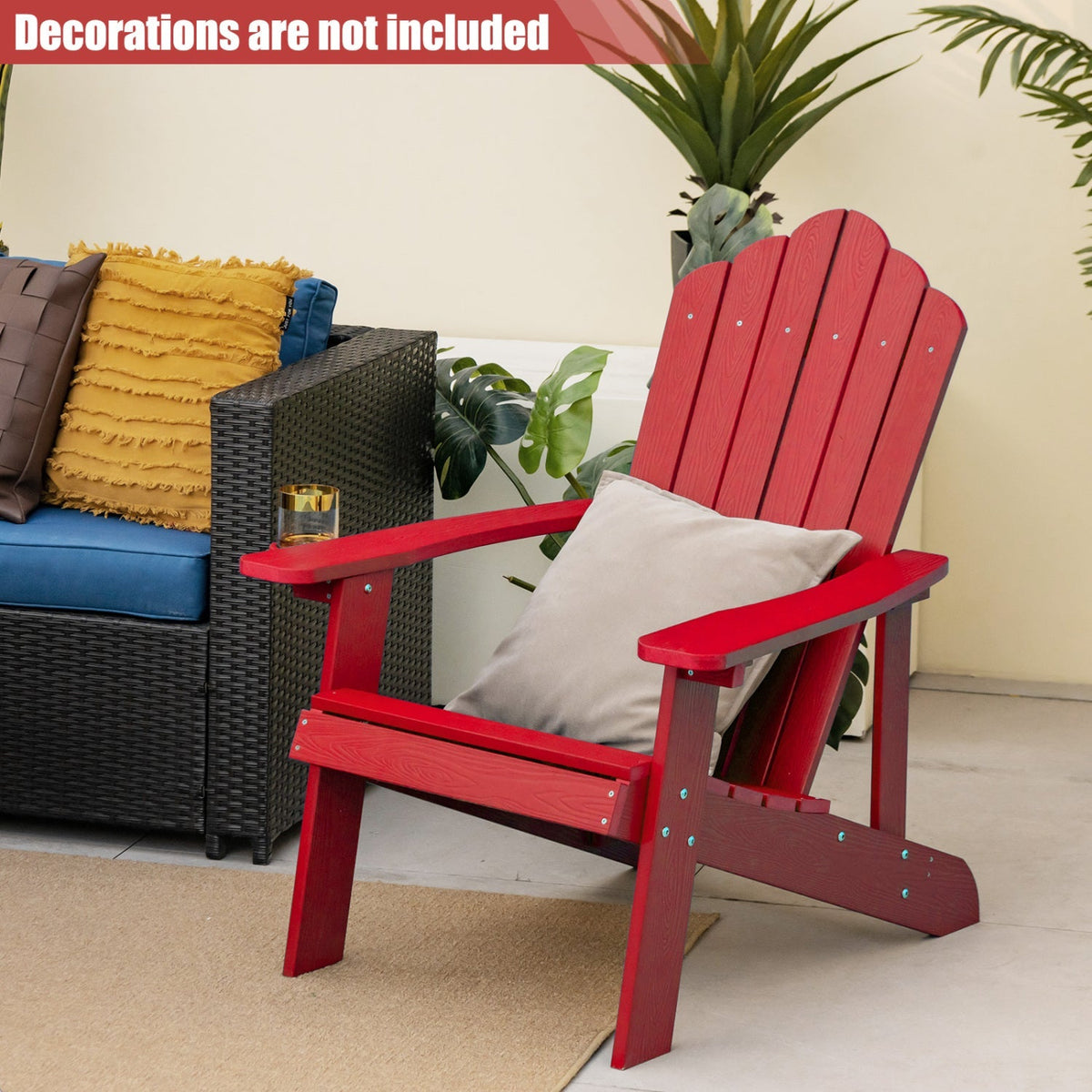 Pair of GBruno Store Adirondack chairs for adults and kids, outdoor patio set with two comfortable, weather-resistant chairs.