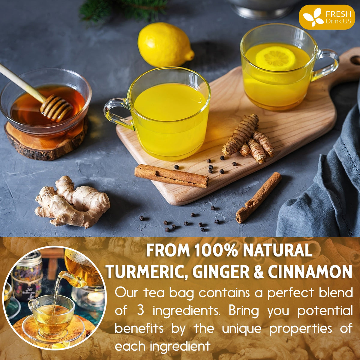 Turmeric, Ginger, Cinnamon Tea Bags