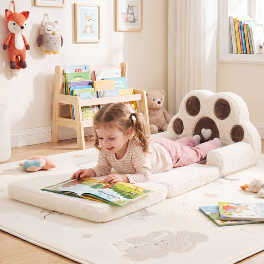 Kids sofa by GBruno Store, convertible 2-in-1 design with removable cover, shown as a comfortable lounge and sofa for children.