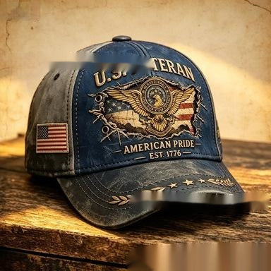 Creative 3D digital-print baseball cap with colorful water-themed design, front view