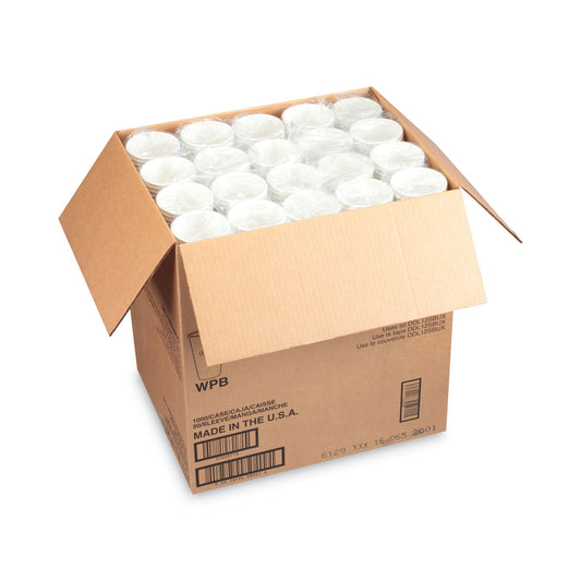 White Starbucks 12 oz paper hot drink cups with green logo, 1,000 per carton, ideal for hot beverages.