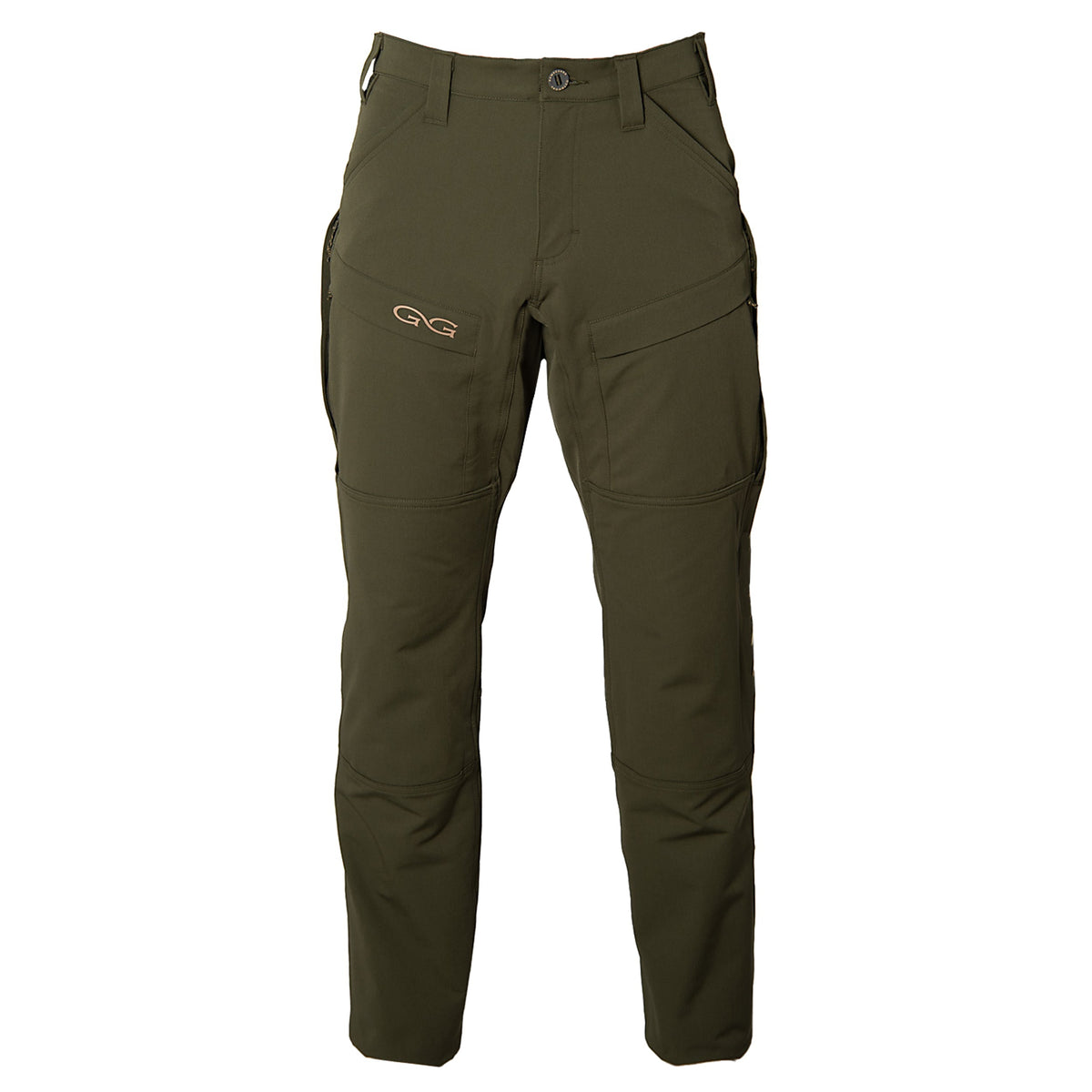 GameGuard Agave Guía Grande™ hunting pants in rugged camouflage fabric, designed for outdoor hunting activities.
