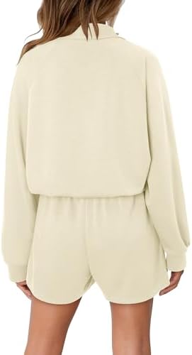 KISSMODA women's lounge set with matching sweatshirt top and shorts, comfortable casual outfit for relaxing at home.