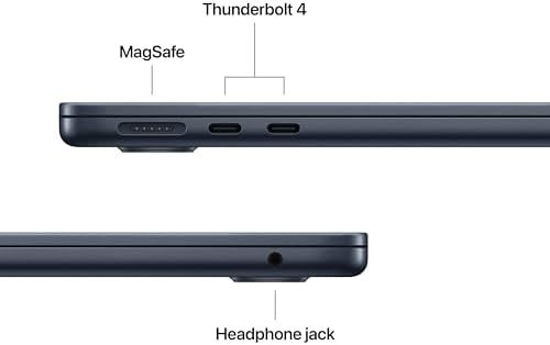 Apple MacBook Air 13-inch laptop with M5 chip, Liquid Retina display, Midnight color, slim design, Touch ID, and Wi-Fi 7.