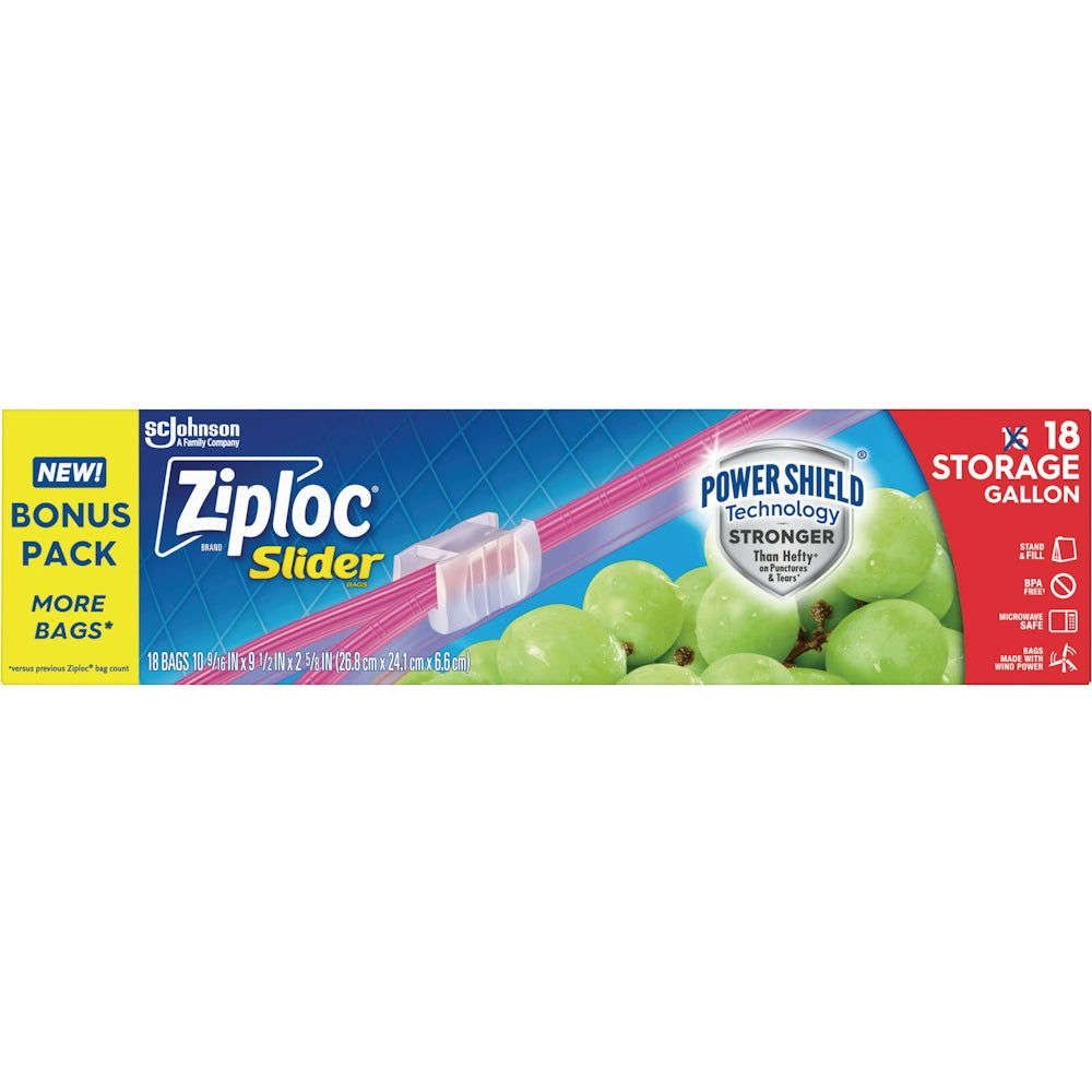 Ziploc Slider Bags, Storage, Gallon, Bonus Pack