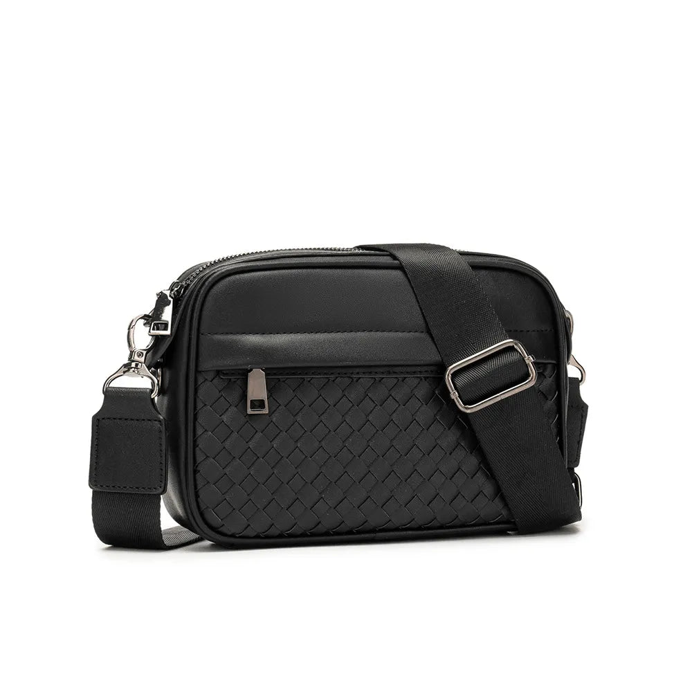 Chic men's casual backpack in black with multiple compartments and padded shoulder straps, designed for everyday use by BACKUPMYFILESNOW®.