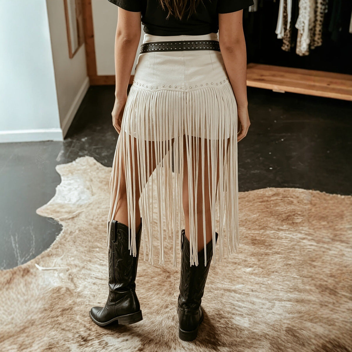 Women's versatile high-waisted tassel shorts in a fashionable design, My Store brand