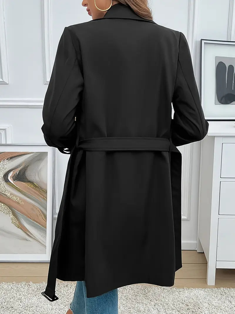 Elegant belted trench coat for women by My Store, showcasing a tailored silhouette and adjustable waist belt