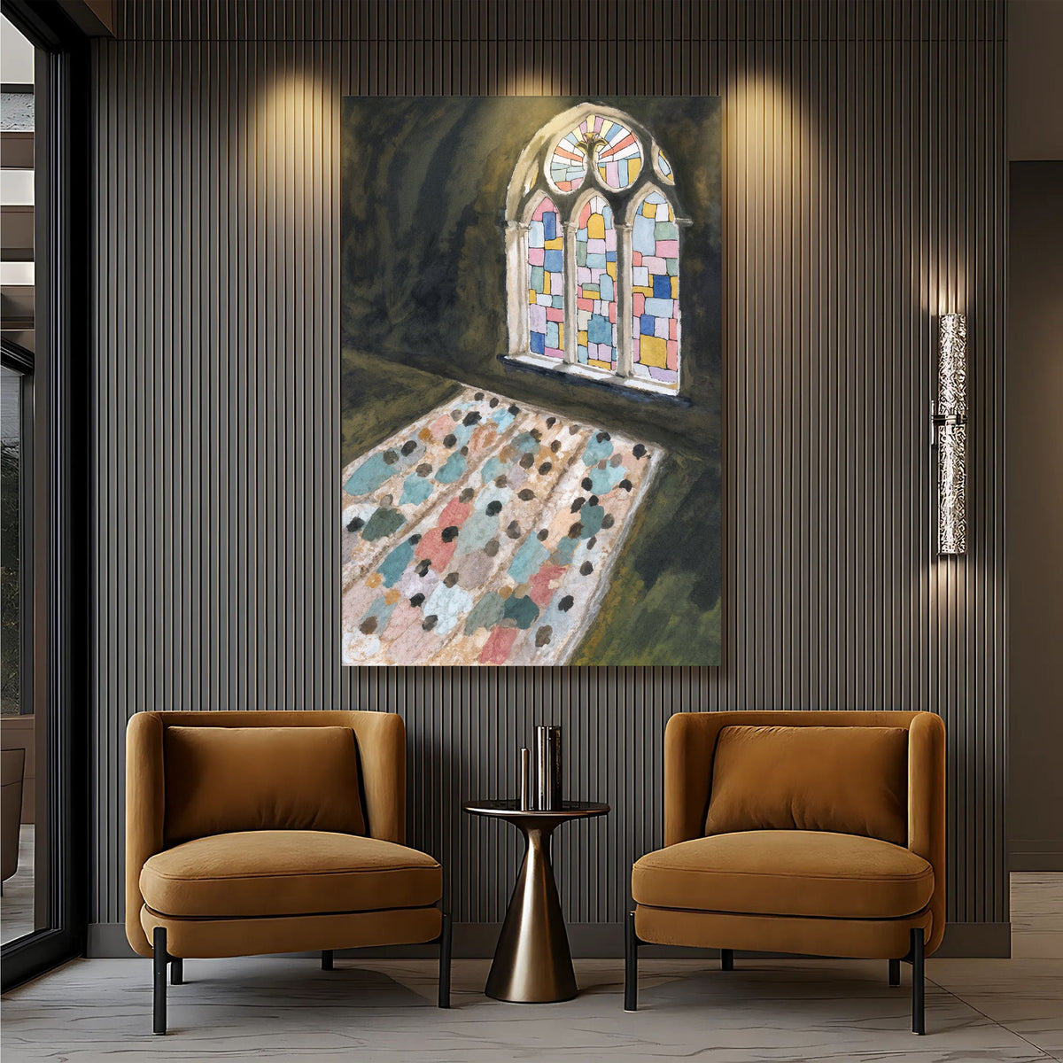 Sacred Reflection Faith wall art canvas featuring spiritual imagery with calming colors and intricate design, by Tailored Canvases.